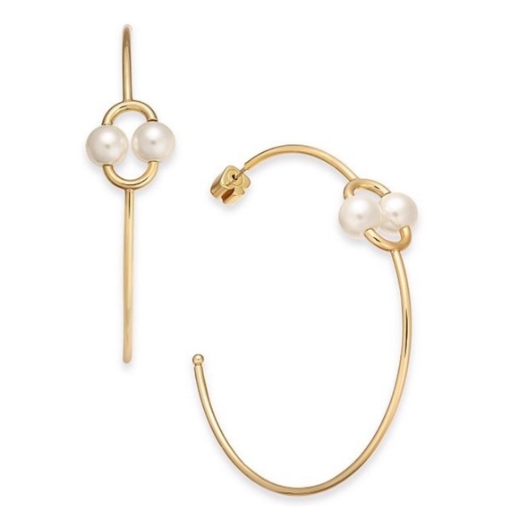 KATE SPADE • Nouveau Pearl Large Hoop Earrings - Picture 1 of 6